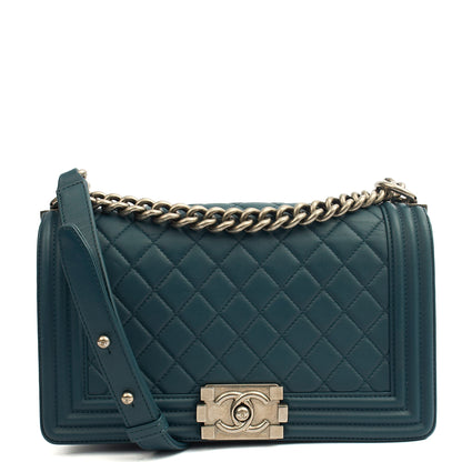 Chanel Shoulder Bag Boy - Medium in Blue, Leather — Alternate View 21