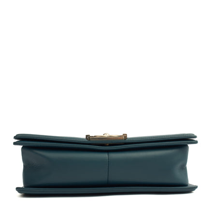 Chanel Shoulder Bag Boy - Medium in Blue, Leather — Alternate View 14