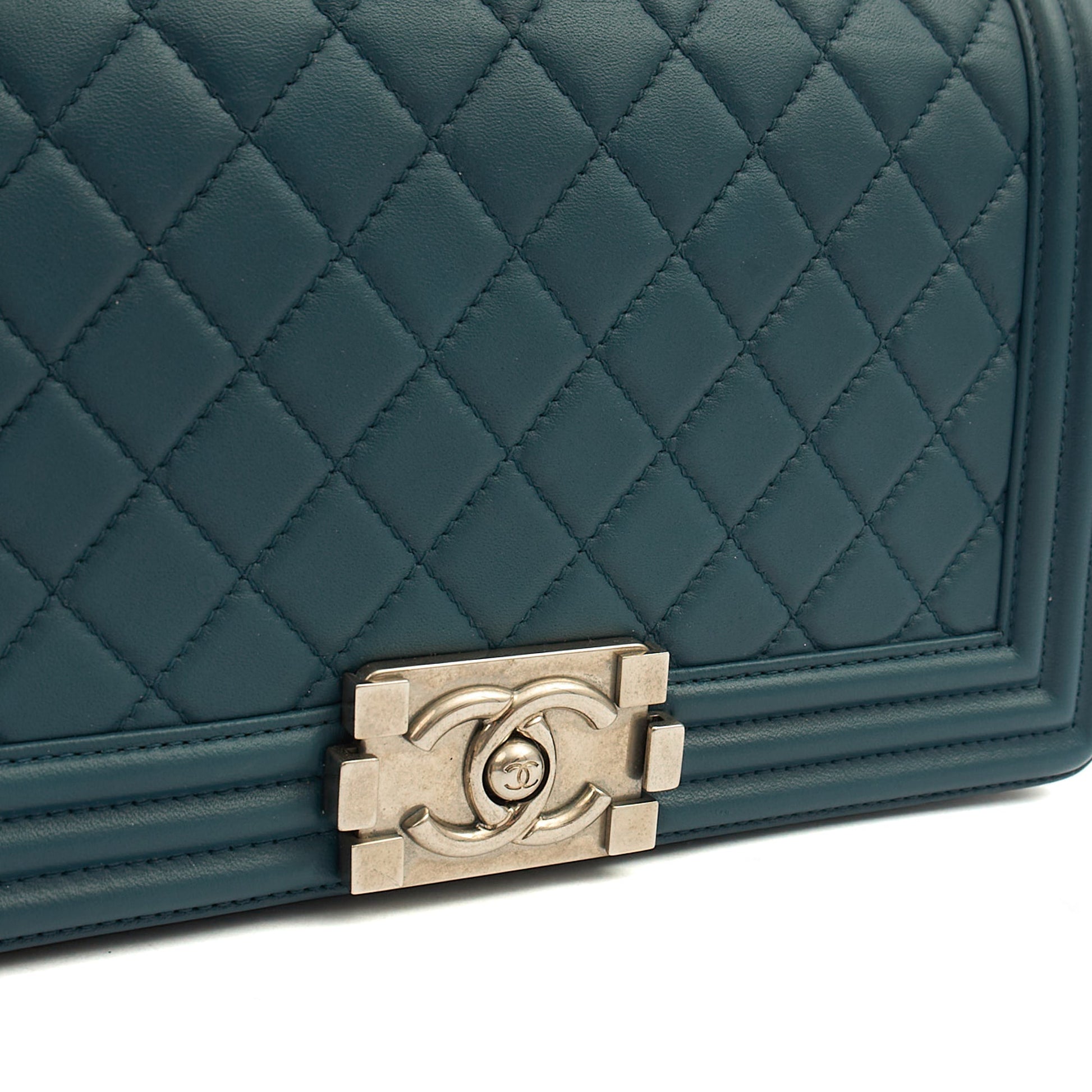 Chanel Shoulder Bag Boy - Medium in Blue, Leather — Alternate View 29
