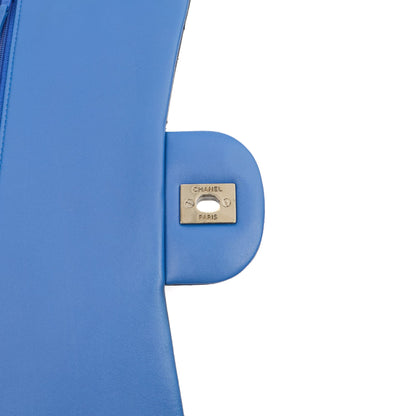 Chanel Shoulder Bag Classic Double Flap - Medium in Blue, Patent Leather — Alternate View 8