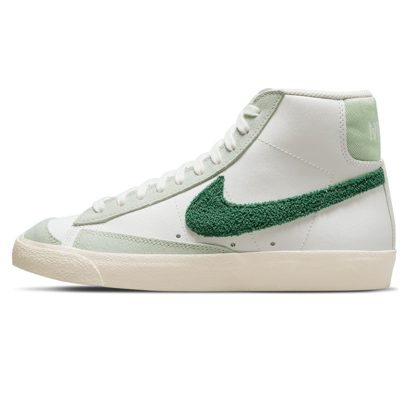 Nike Blazer Mid '77 Wmns 'Chenille Swoosh - White Gorge Green' — UK 2.5 | EU 35.5 | US 5 — Front View