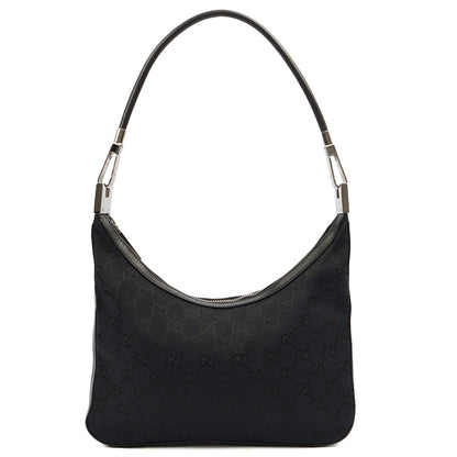 Gucci Shoulder Bag Shoulder Bag in Black, GG Canvas — Front View