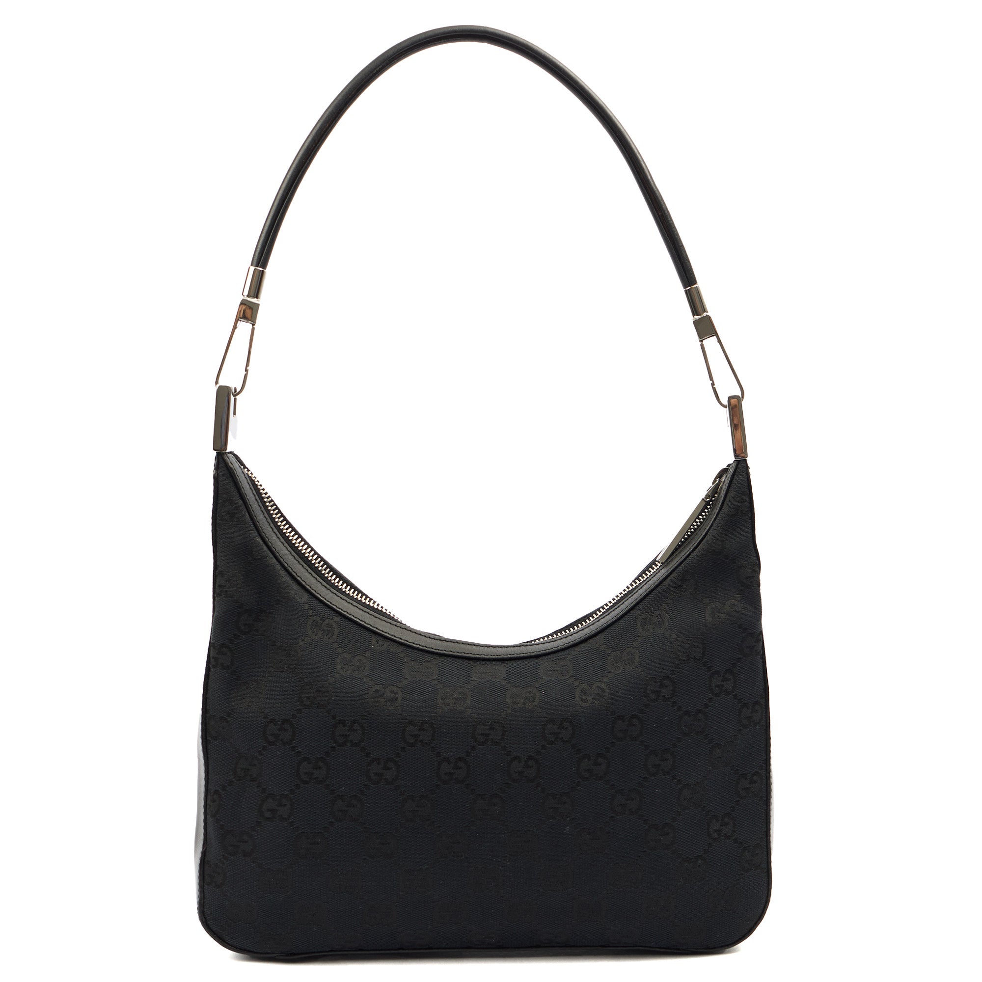 Gucci Shoulder Bag Shoulder Bag in Black, GG Canvas — Top View