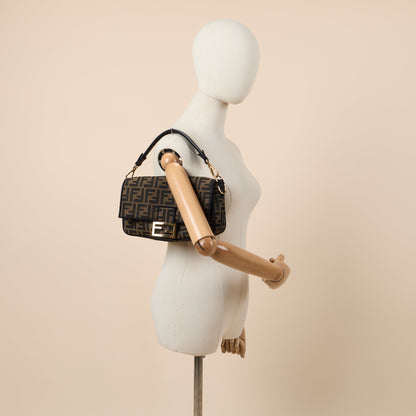 Fendi Cross Body Baguette in Zucca FF, Canvas — Side View
