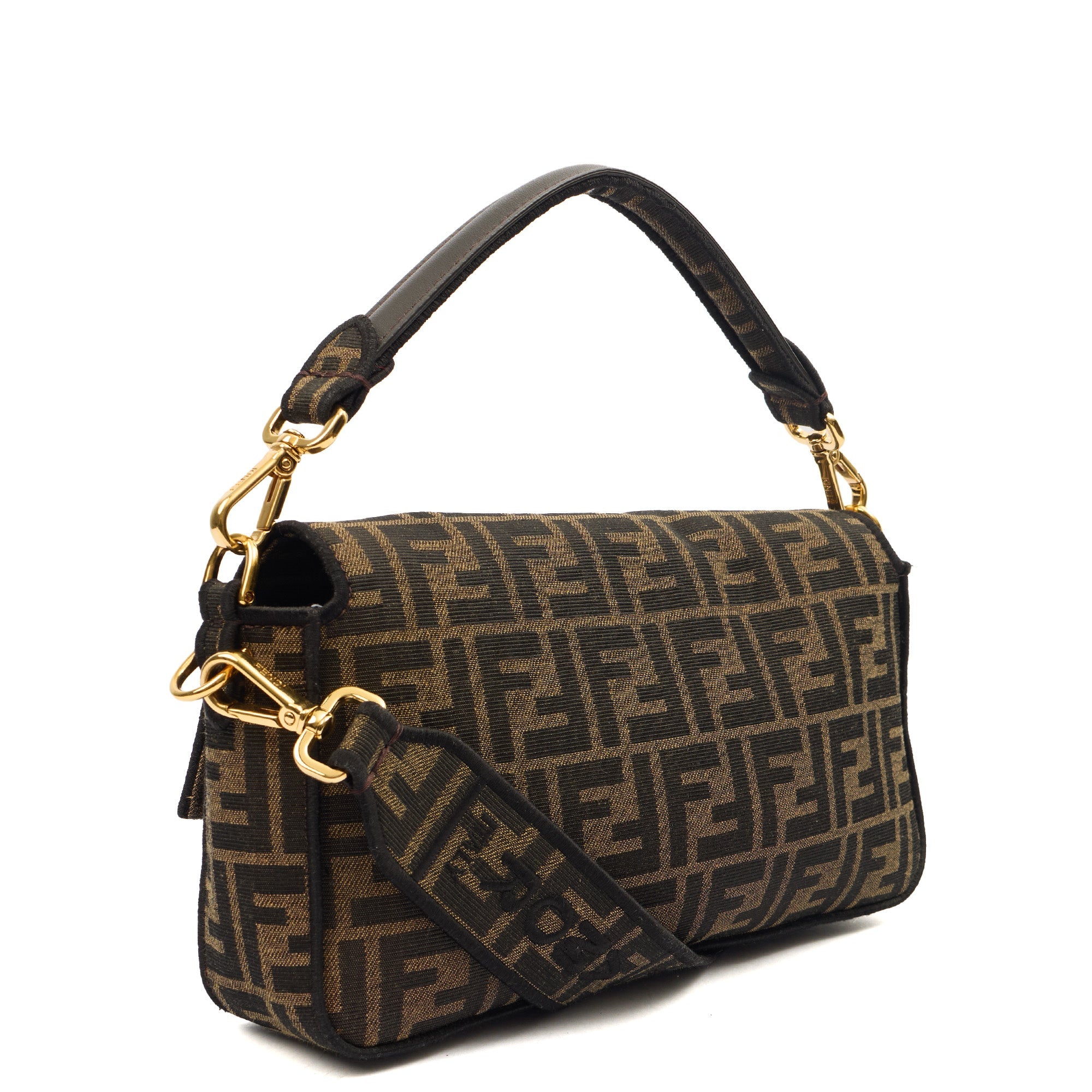 Fendi Cross Body Baguette in Zucca FF, Canvas — Back View