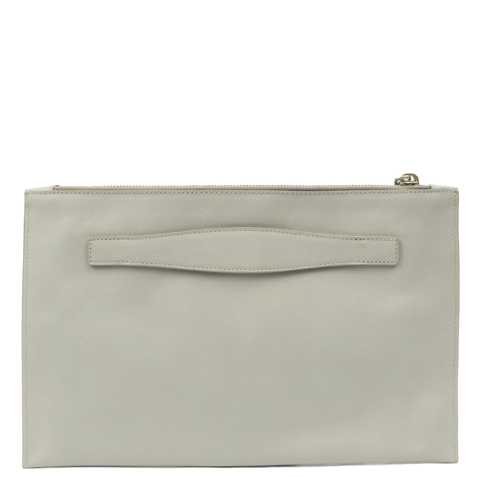 Prada Clutch Clutch in Grey, Leather — Top View
