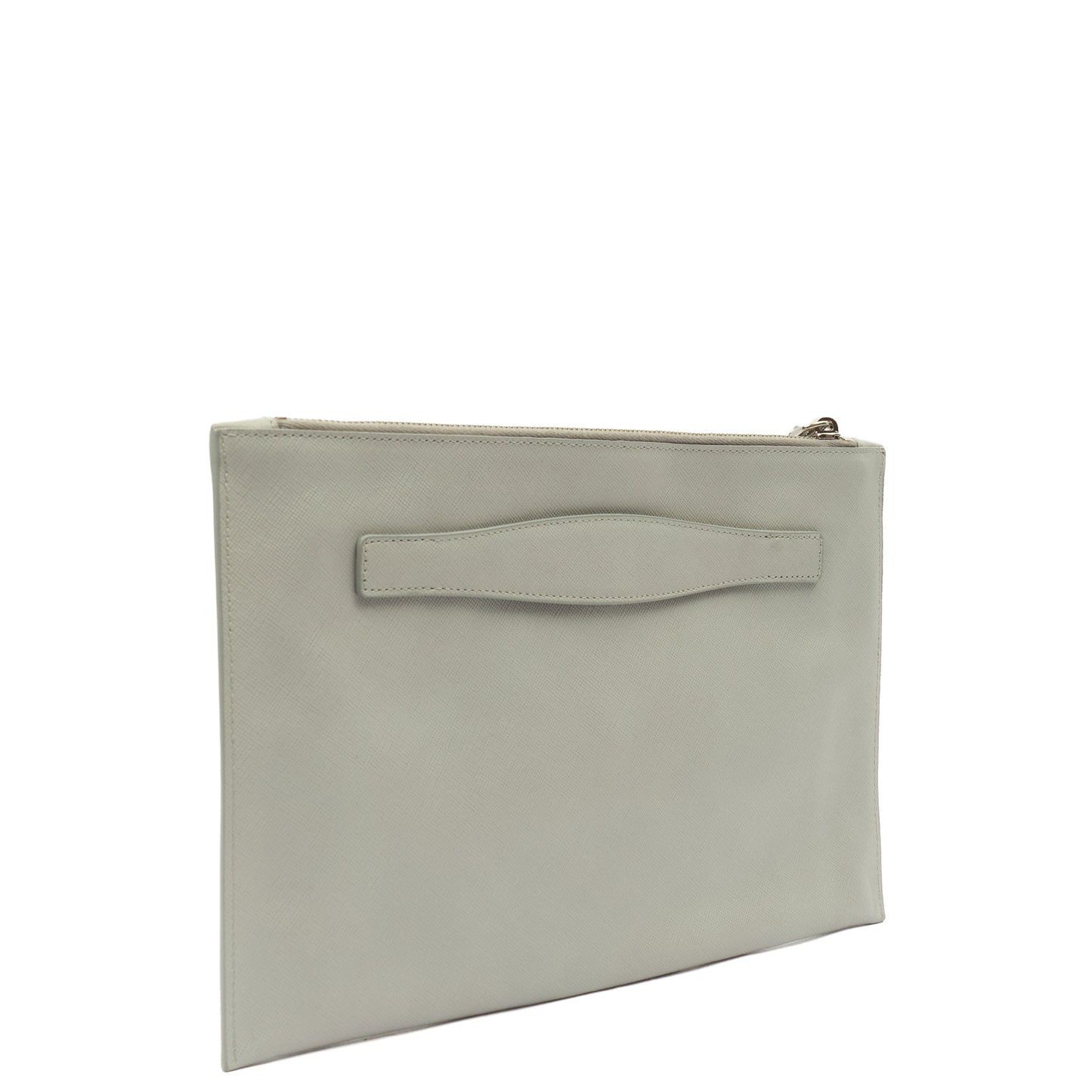Prada Clutch Clutch in Grey, Leather — Alternate View 9