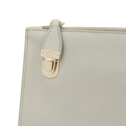 Prada Clutch Clutch in Grey, Leather — Alternate View 8