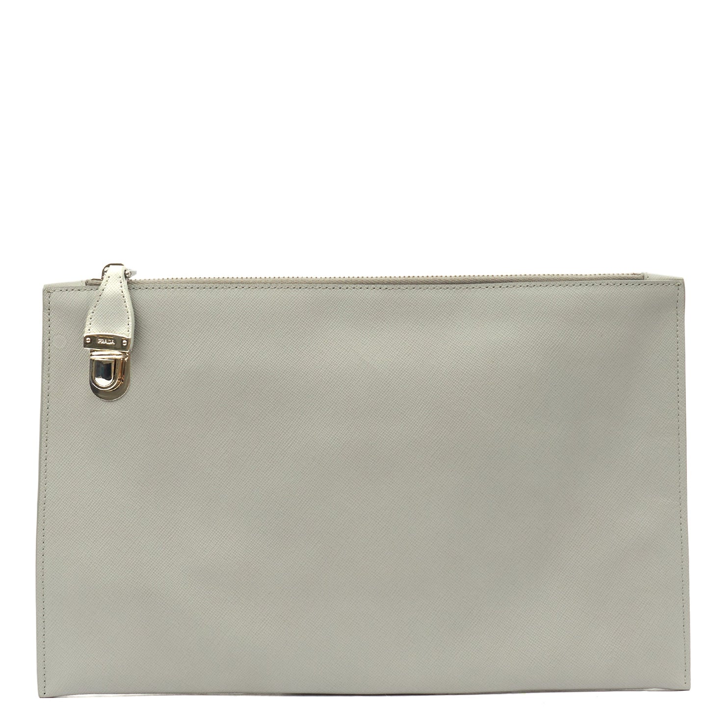 Prada Clutch Clutch in Grey, Leather — Alternate View 13