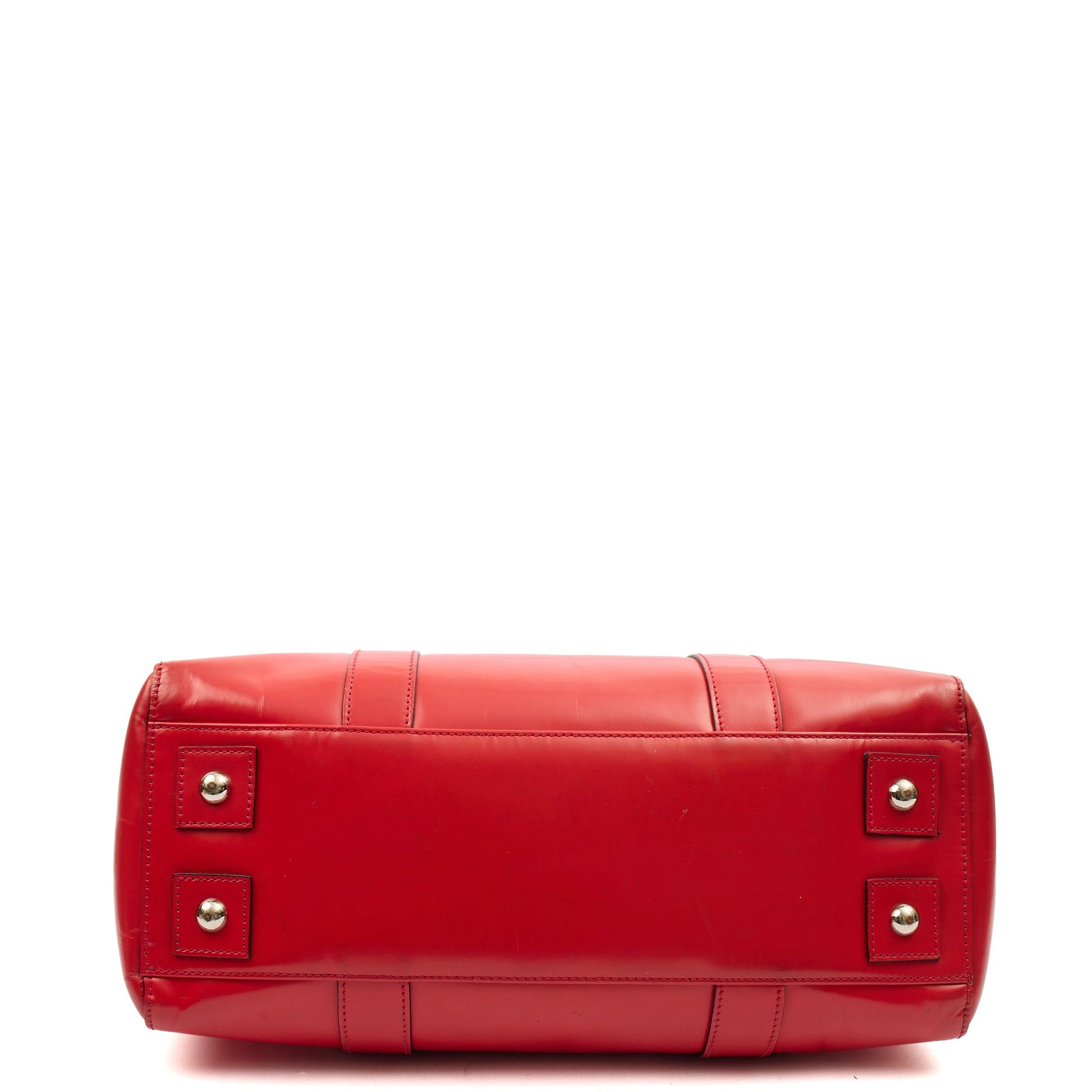 Mulberry Top Handle Bayswater Heritage in Red, Patent Leather — Top View
