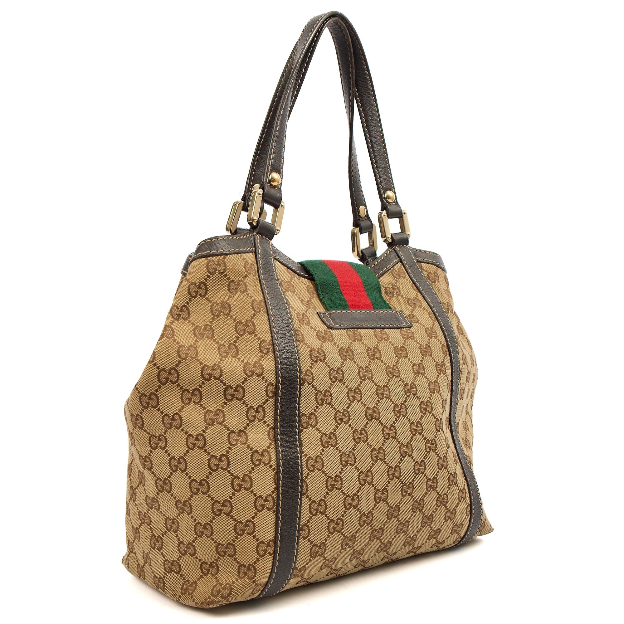 Gucci Tote Bag - Medium in Brown, Fabric — Top View