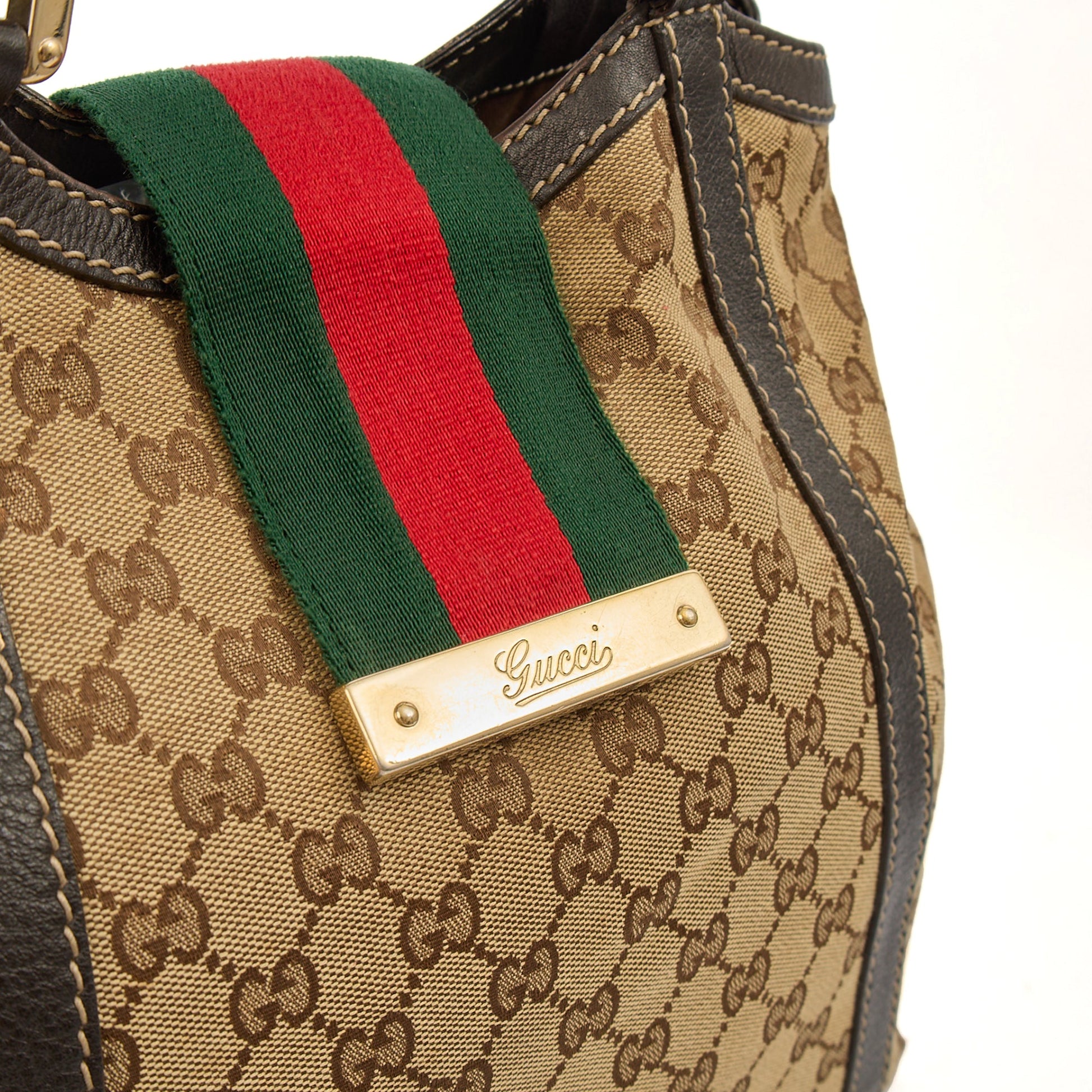 Gucci Tote Bag - Medium in Brown, Fabric — Back View