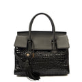 Versace Tote Shoulder Bag in Black, Patent Leather — Front View