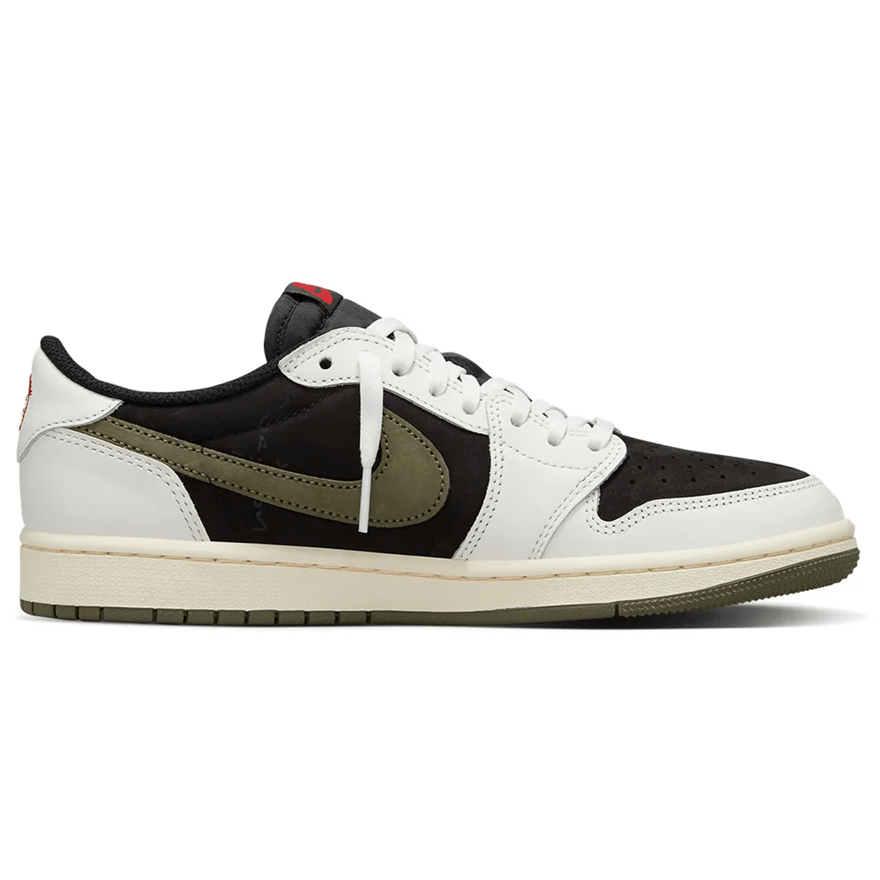 Air Jordan 1 Retro Low OG x Travis Scott Wmns 'Olive' — UK 2.5 | EU 35.5 | US 5 — Back View