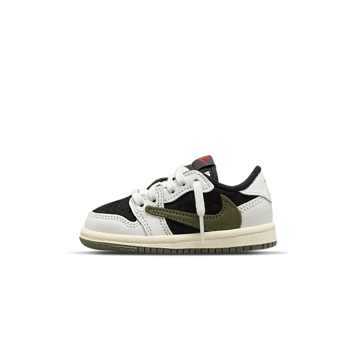 Travis Scott x Air Jordan 1 Low OG TD 'Olive' — UK 0C | EU 15 | US 0C — Front View