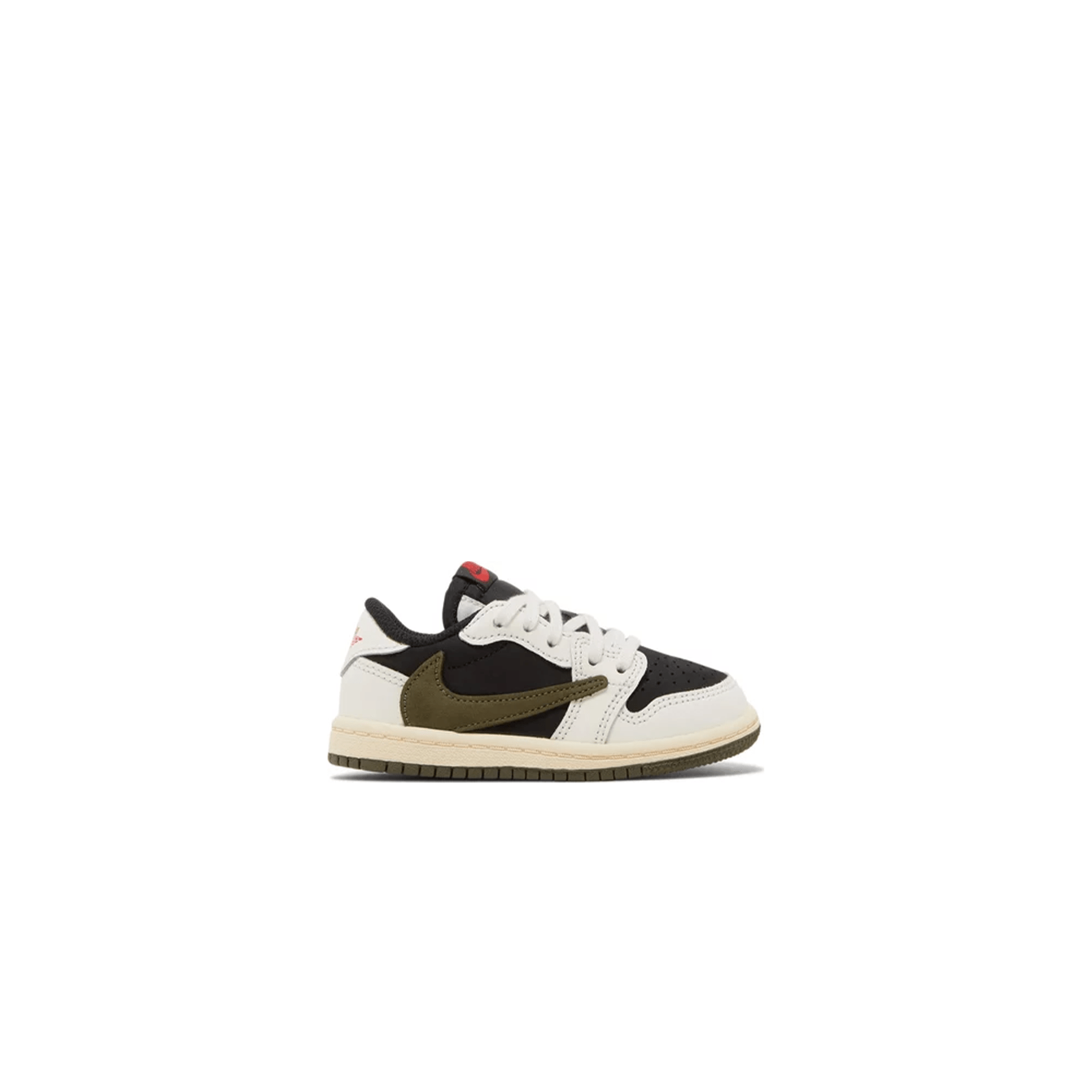 Travis Scott x Air Jordan 1 Low OG TD 'Olive' — UK 0C | EU 15 | US 0C — Side View