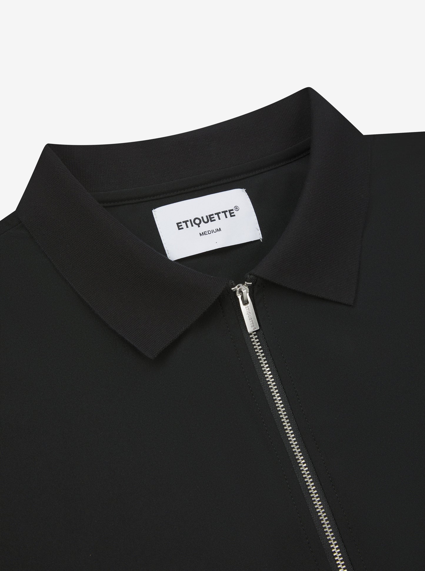 Etiquette Double Zip Overshirt 'Black' — Black — Size S — Back View