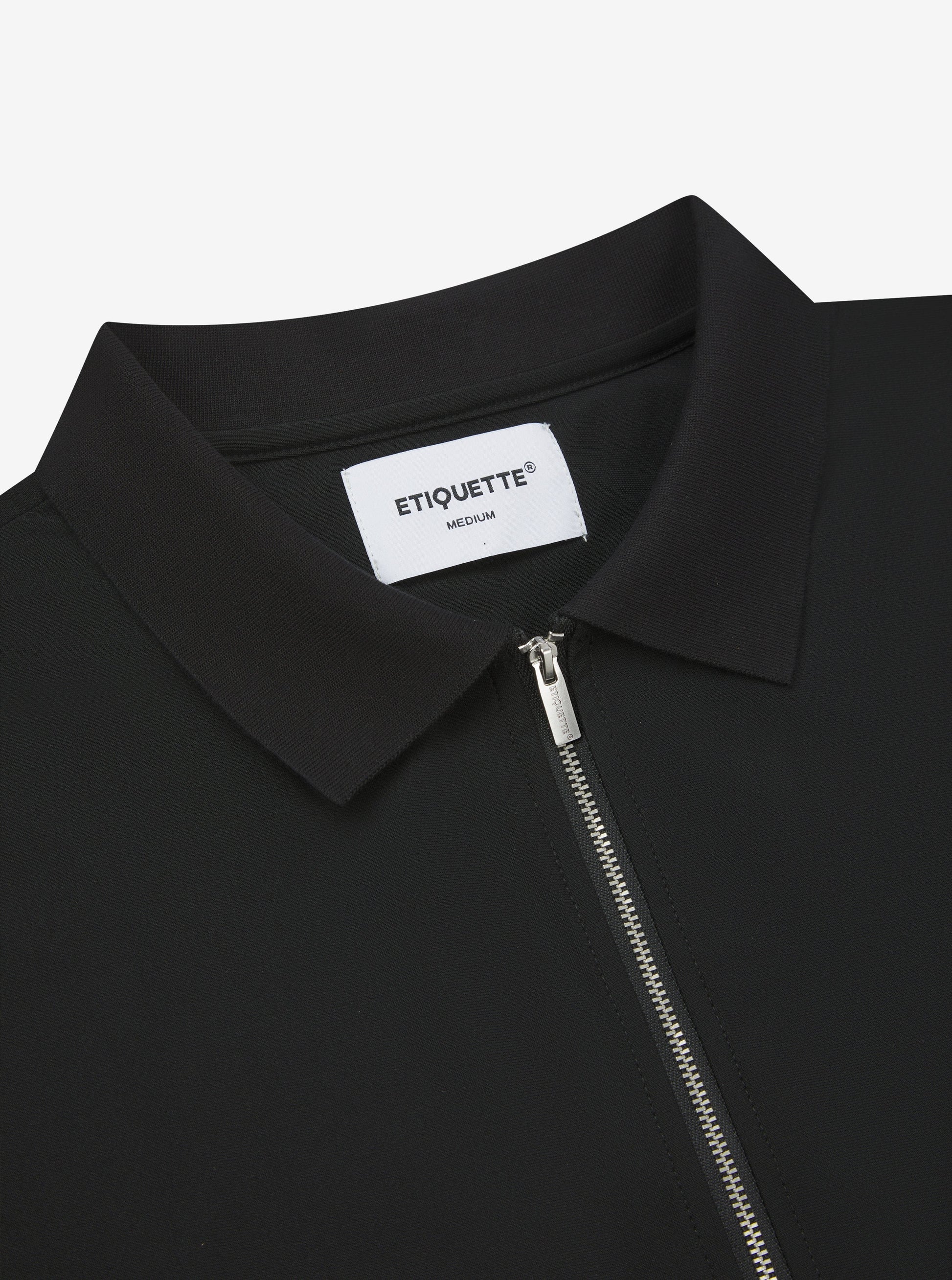 Etiquette Double Zip Overshirt 'Black' — Black — Size S — Back View