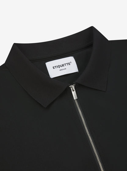 Etiquette Double Zip Overshirt 'Black' — Black — Size S — Back View