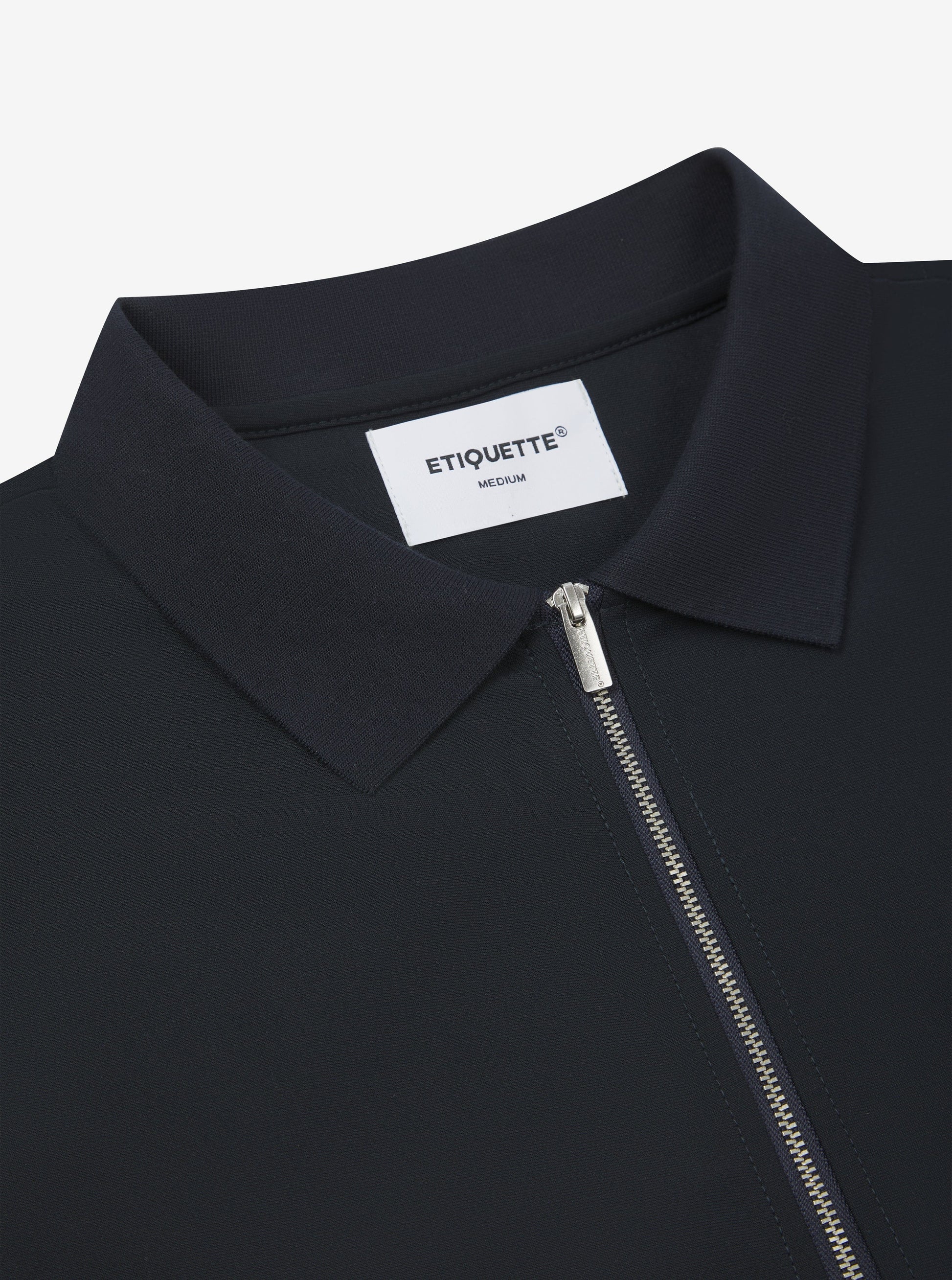 Etiquette Double Zip Overshirt 'Navy' — Dark Navy — Size S — Back View