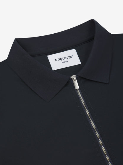 Etiquette Double Zip Overshirt 'Navy' — Dark Navy — Size S — Back View