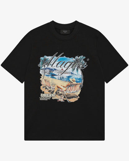 Magiri Dream Beach Printed T-Shirt 'Black' — Black — Size S — Front View