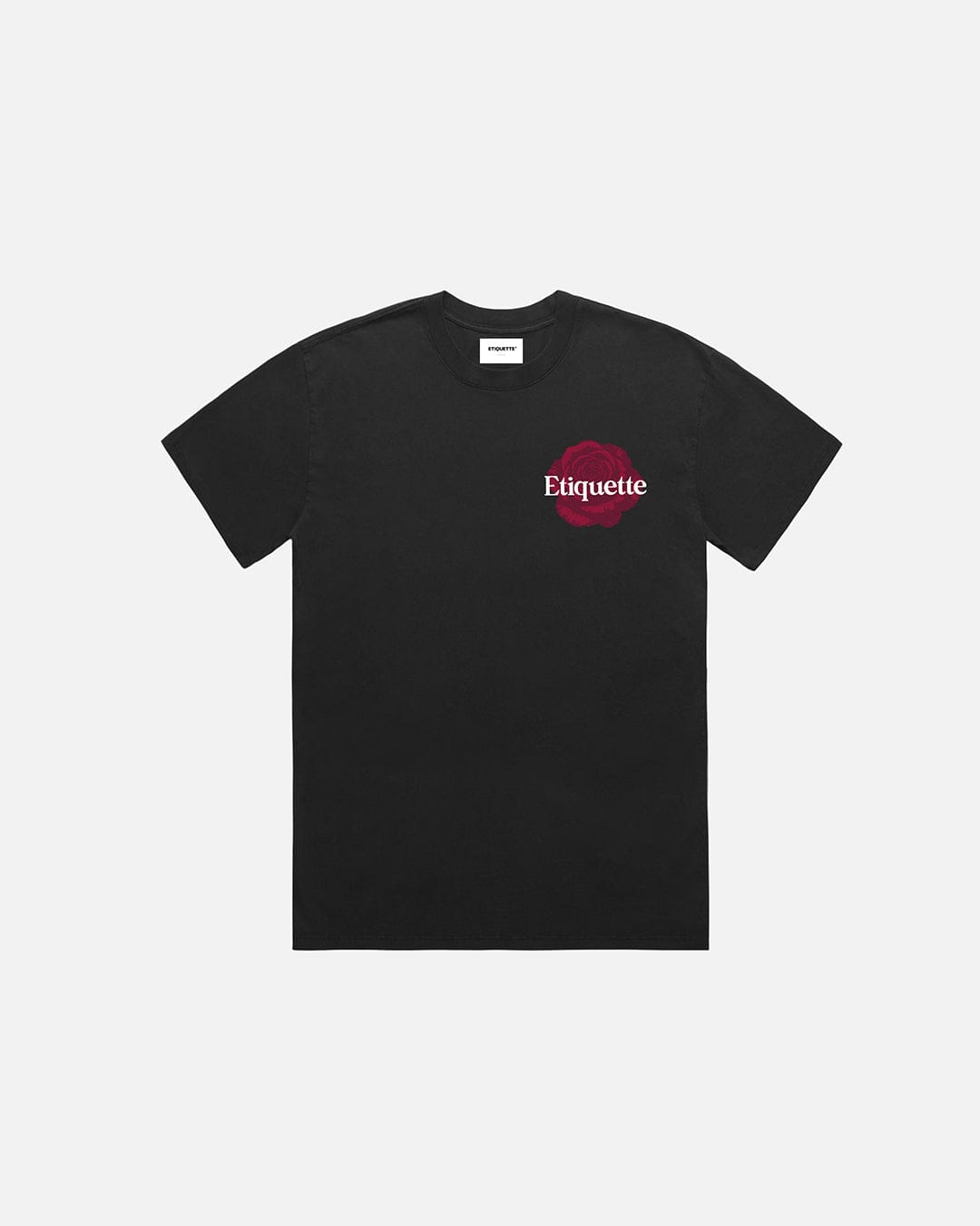 Etiquette Justin Tee 'Black' — Faded Black — Size S — Front View