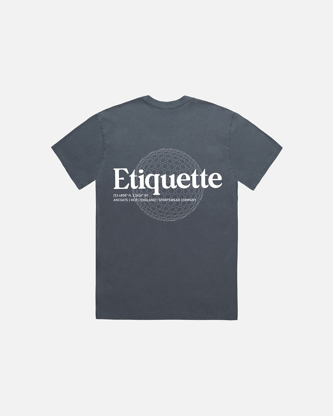 Etiquette Sphere Tee 'Faded Indigo' — Faded Indigo — Size S — Front View
