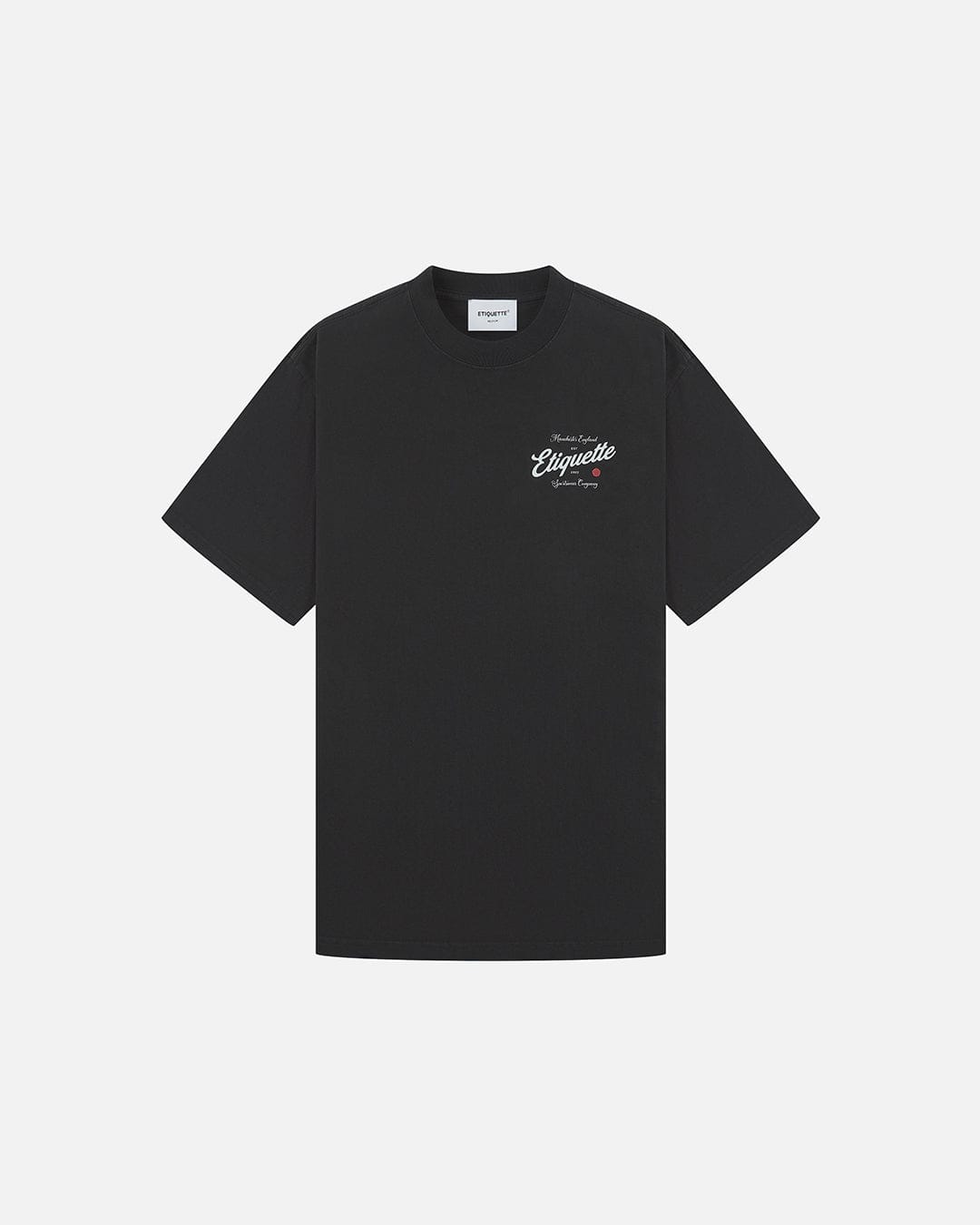 Etiquette The Rose Tee 'Black' — Faded Black — Size S — Front View