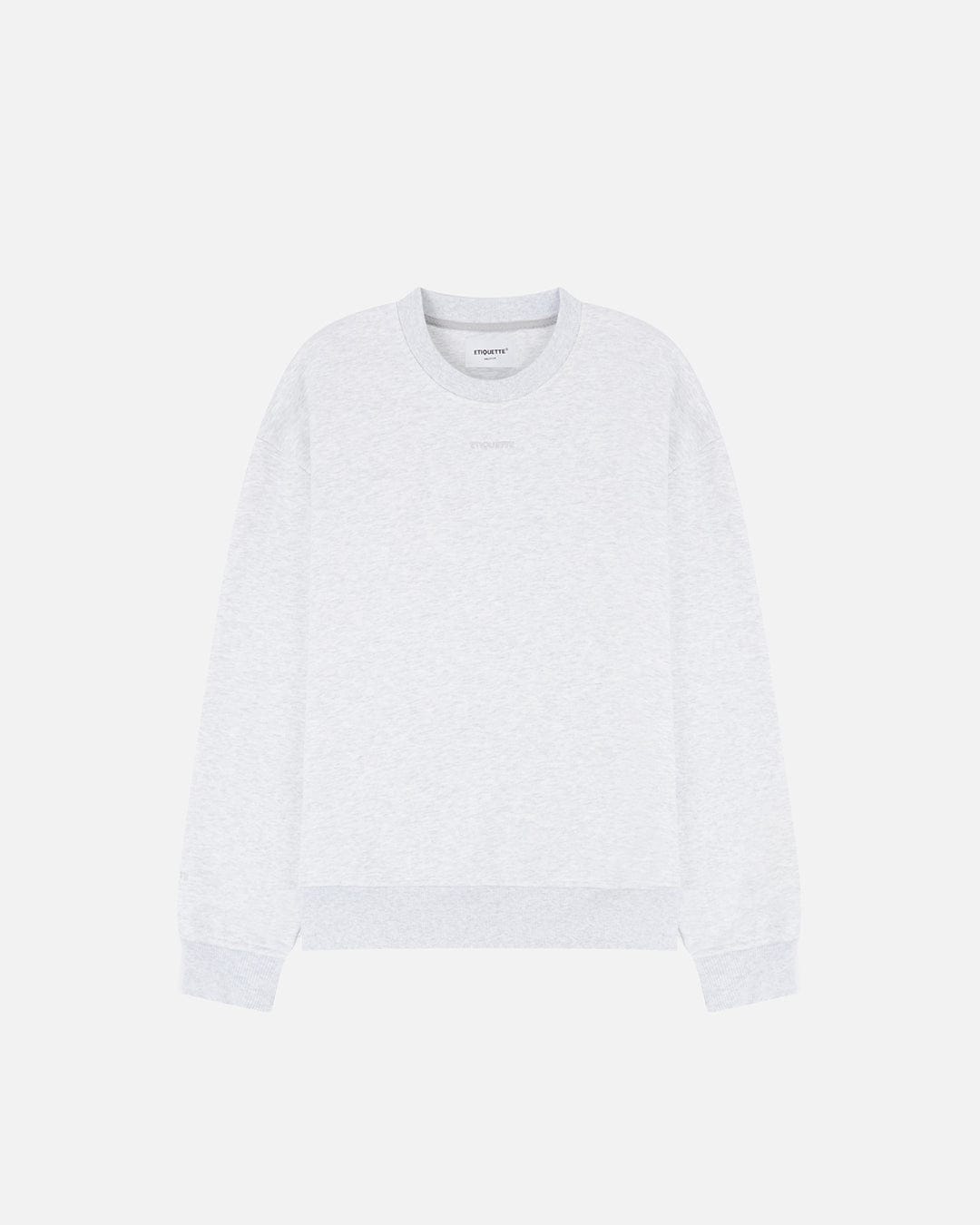 Etiquette Core Crew 'Grey' — Light Grey Heather — Size S — Front View