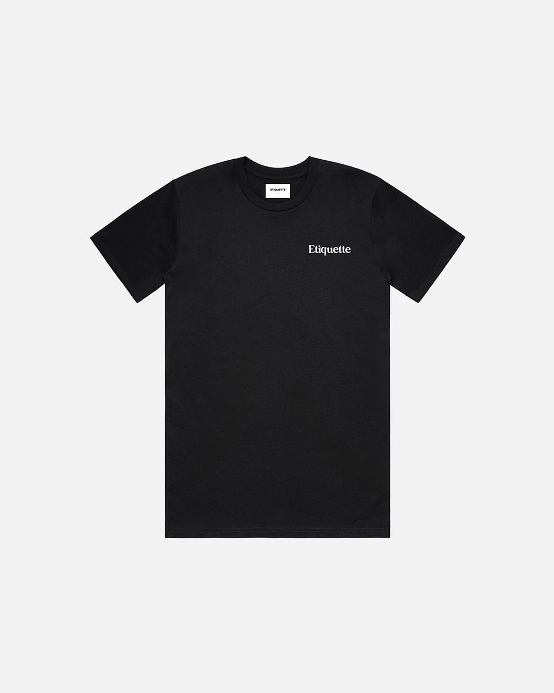 Etiquette Pure Organic Cotton Classic Tee 'Black' — Black — Size S — Front View