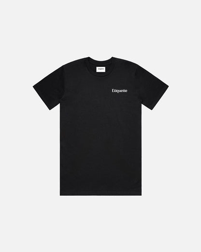 Etiquette Pure Organic Cotton Classic Tee 'Black' — Black — Size S — Front View
