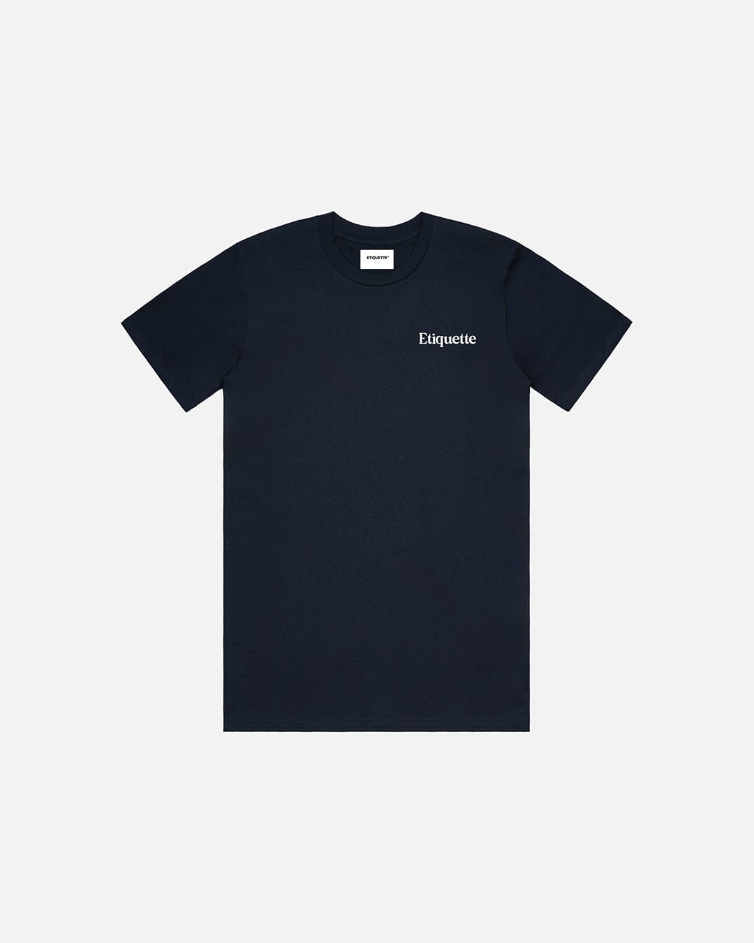 Etiquette Pure Organic Cotton Classic Tee 'Navy' — Dark Navy — Size S — Front View