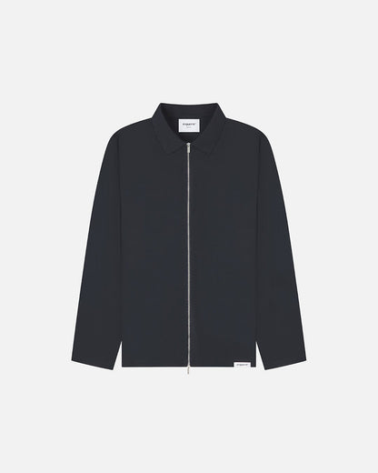 Etiquette Double Zip Overshirt 'Navy' — Dark Navy — Size S — Front View