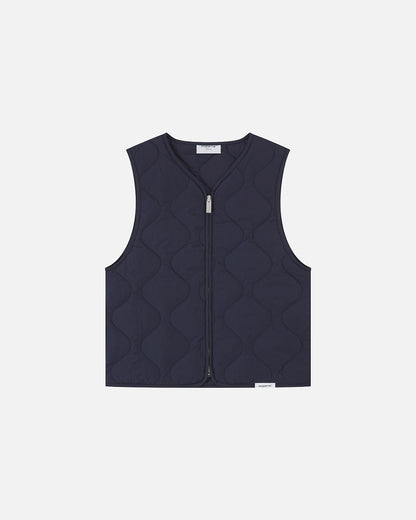 Etiquette Liner Vest 'Navy' — Navy — Size S — Front View