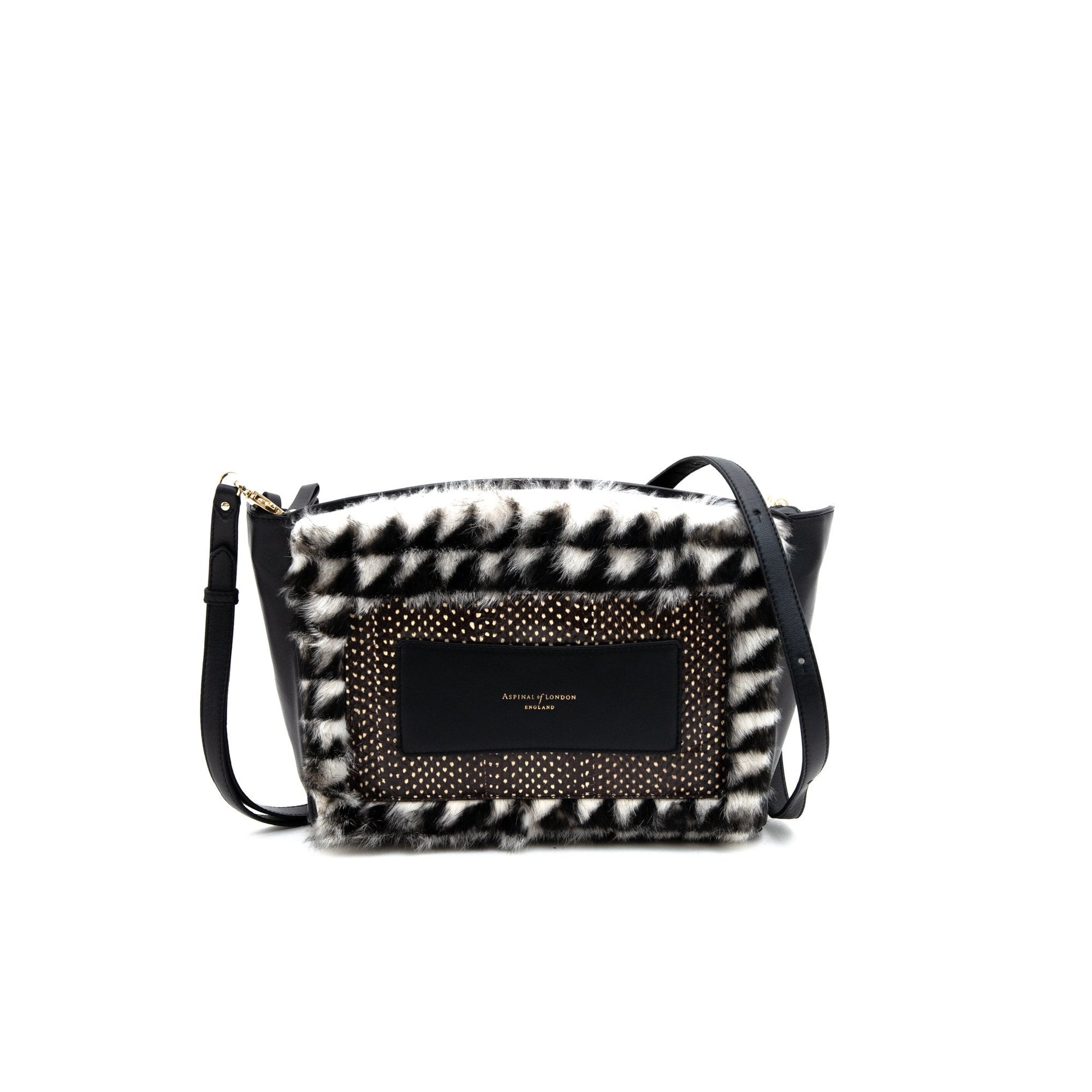 Aspinal of London Tote Marylebone Shoulder Bag - Small in Black, Leather — Front View
