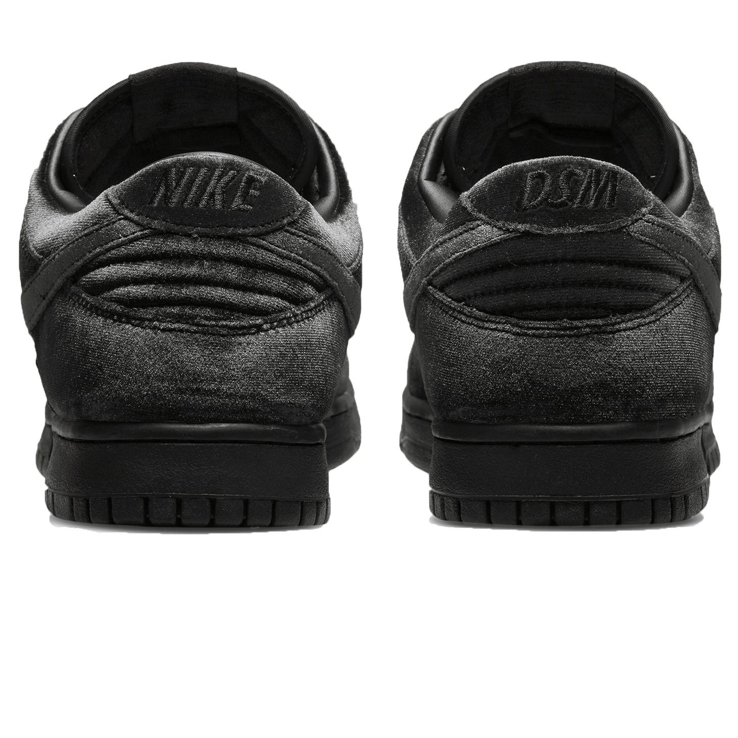 Dover Street Market x Nike Dunk Low 'Black Velvet' — UK 3 | EU 35.5 | US 3.5 — Back View