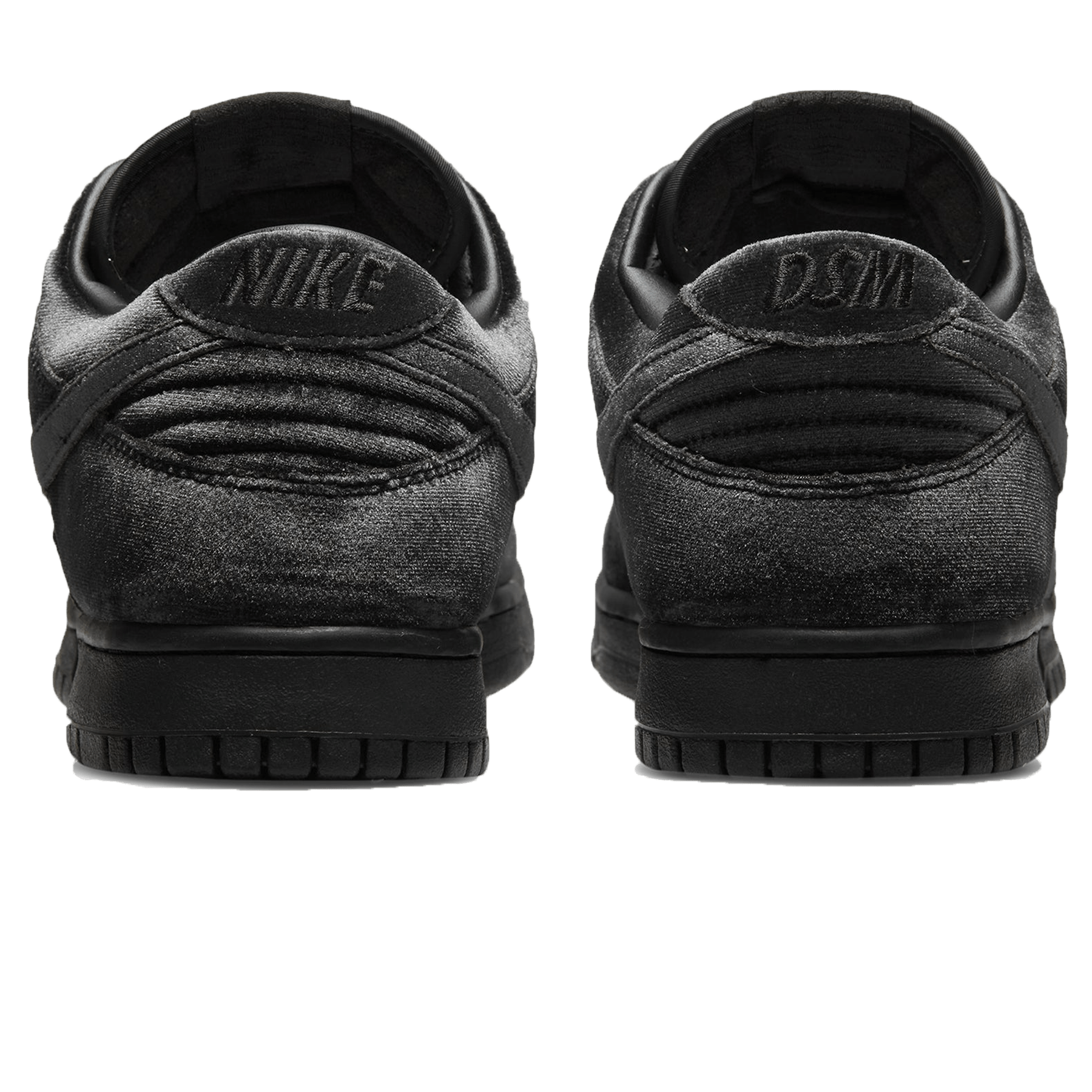 Dover Street Market x Nike Dunk Low 'Black Velvet' — UK 3 | EU 35.5 | US 3.5 — Back View
