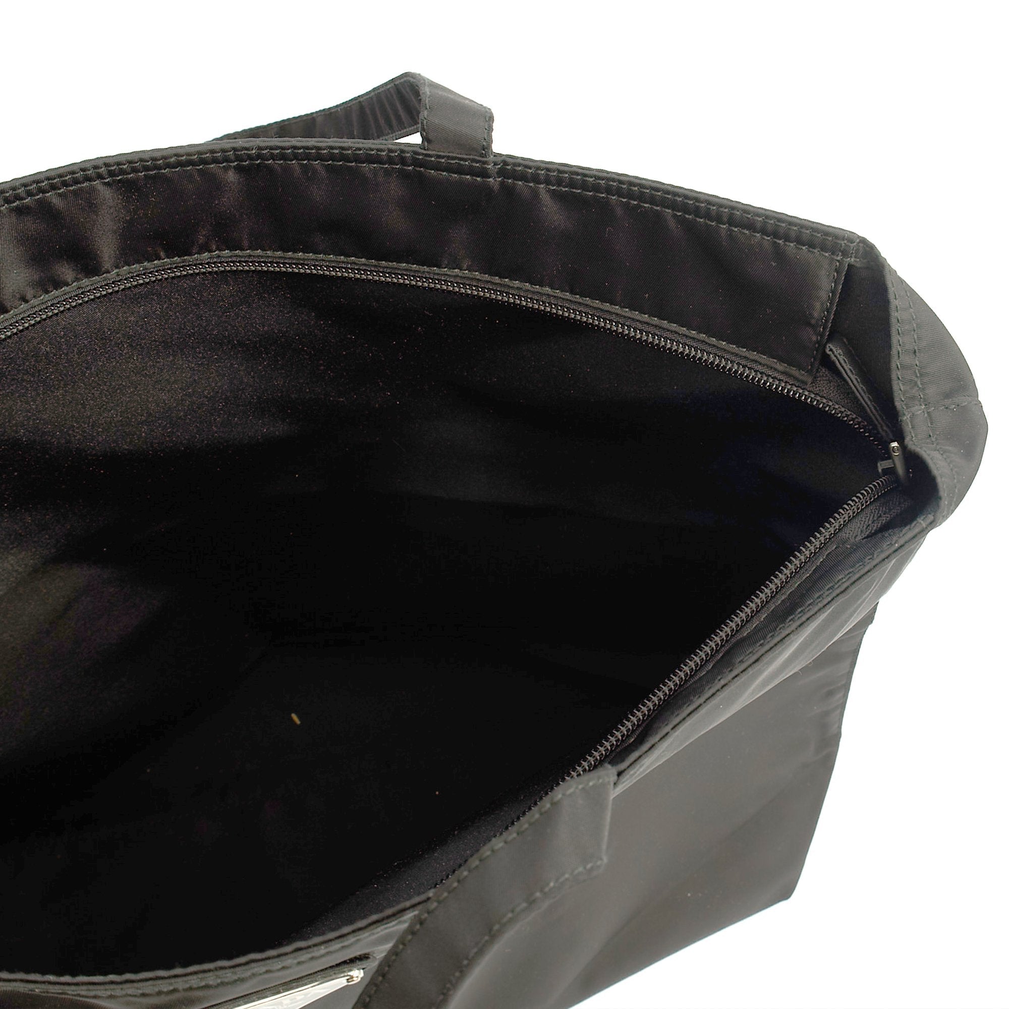 Prada Tote Nylon Tote Bag in Black, Nylon — Detail View