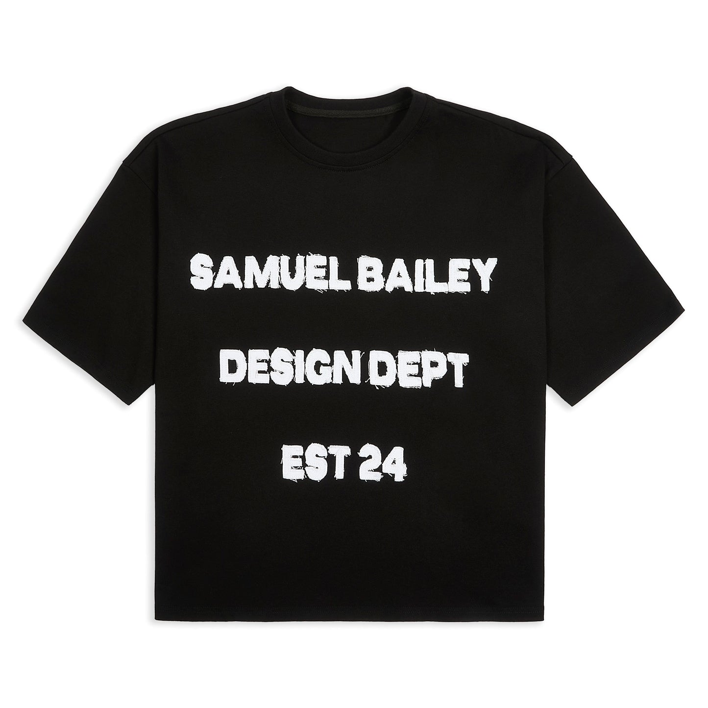 Samuel Bailey Black Design Dept Tee — S — Front View