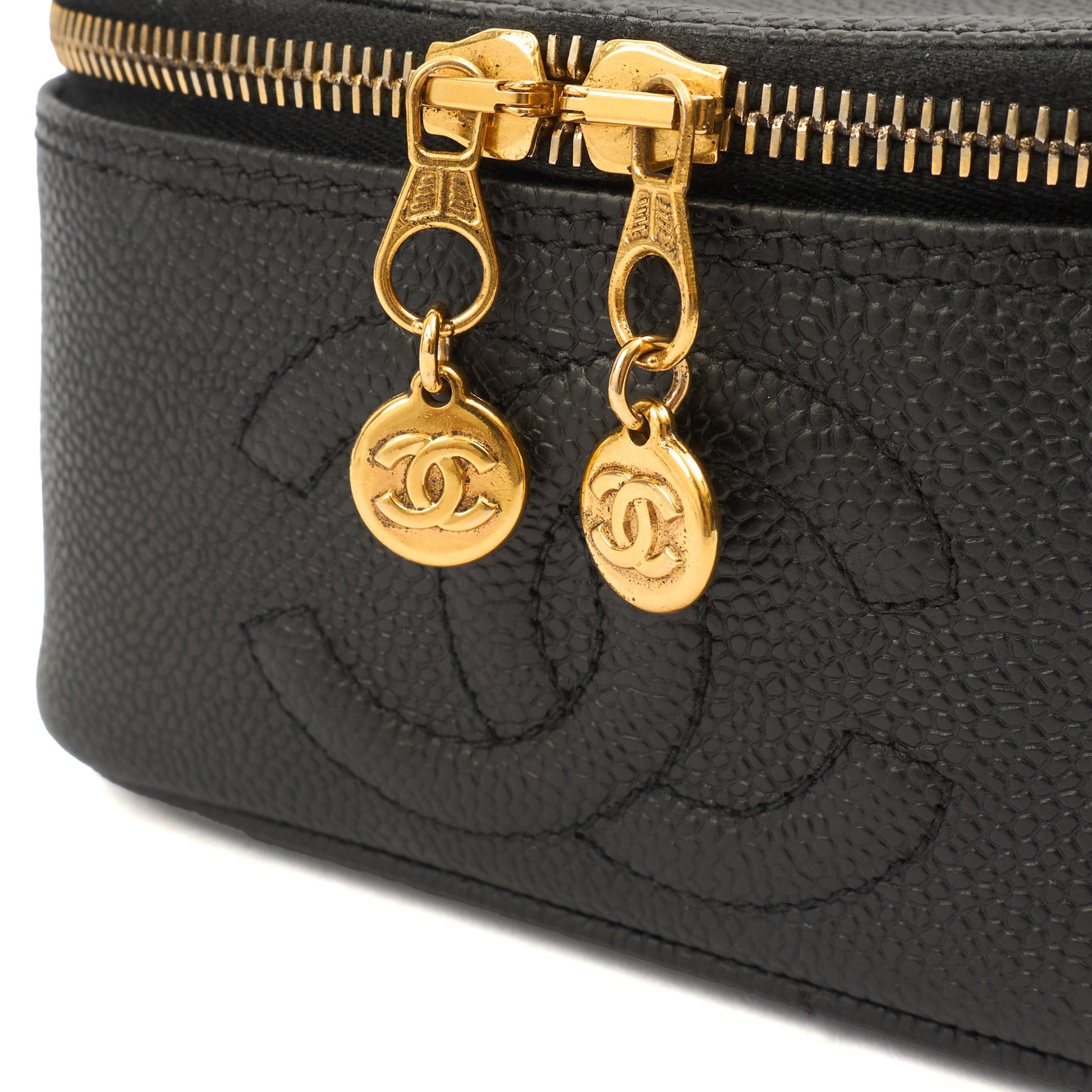 Chanel Clutch Vanity - Small in Black, Caviar Leather — Side View