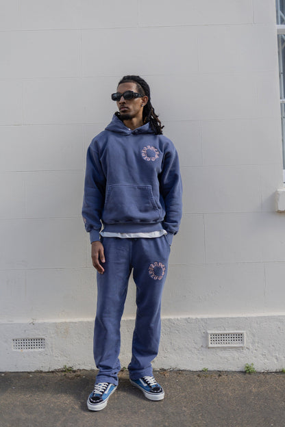 PLAYERS ONLY WASHED NAVY EMBROIDERED SWEATPANTS — Small — Top View