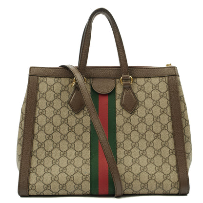 Gucci Tote Ophidia Tote - Large in GG Supreme, Leather — Back View