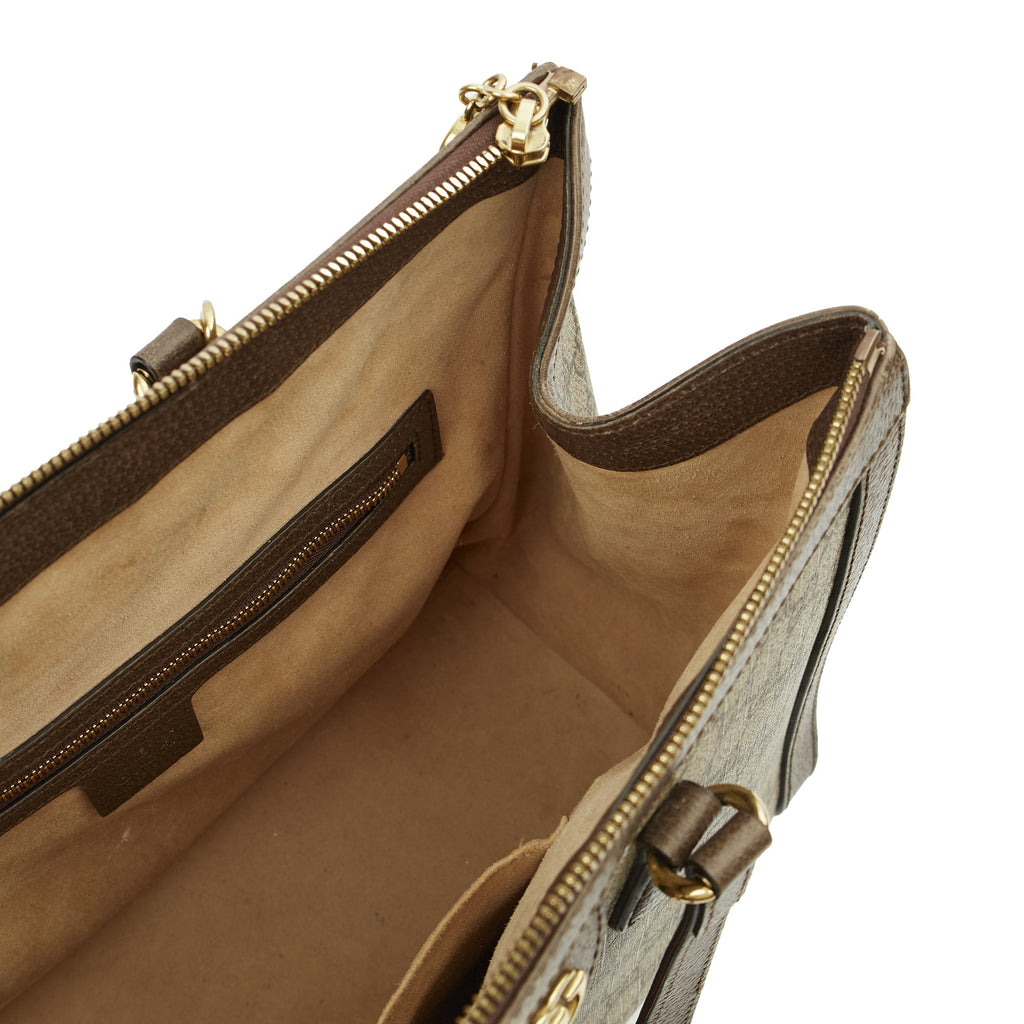 Gucci Tote Ophidia Tote - Large in GG Supreme, Leather — Detail View