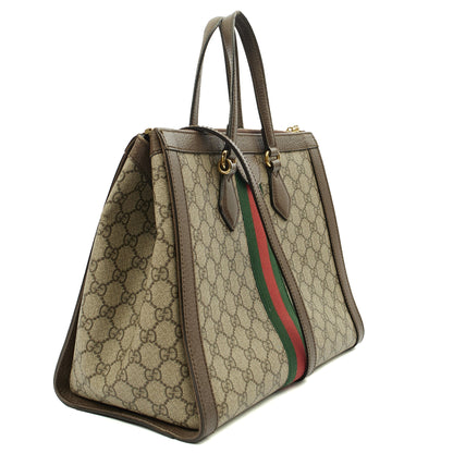Gucci Tote Ophidia Tote - Large in GG Supreme, Leather — Side View