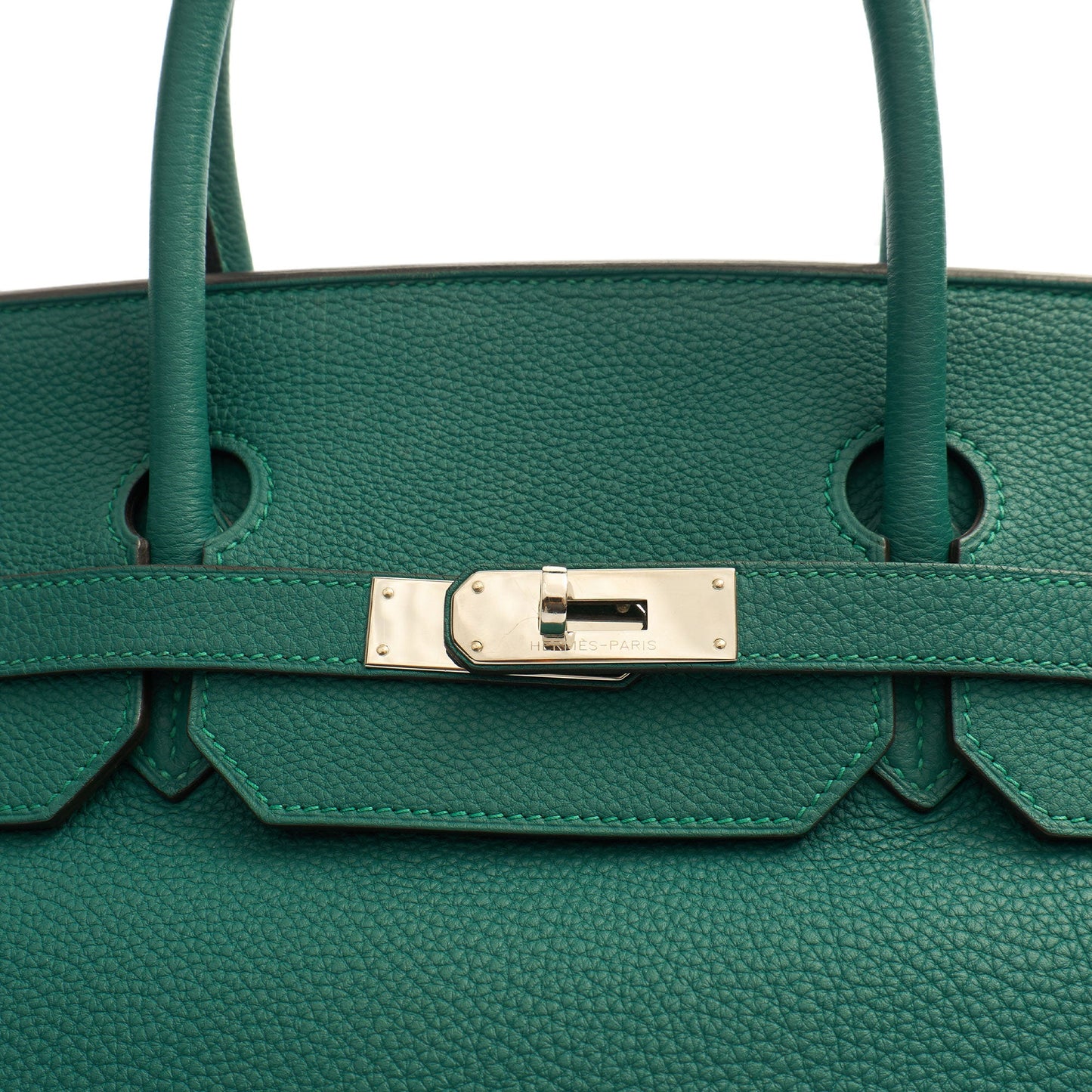 Hermes Birkin 40 in Malachite, Togo Leather — Side View