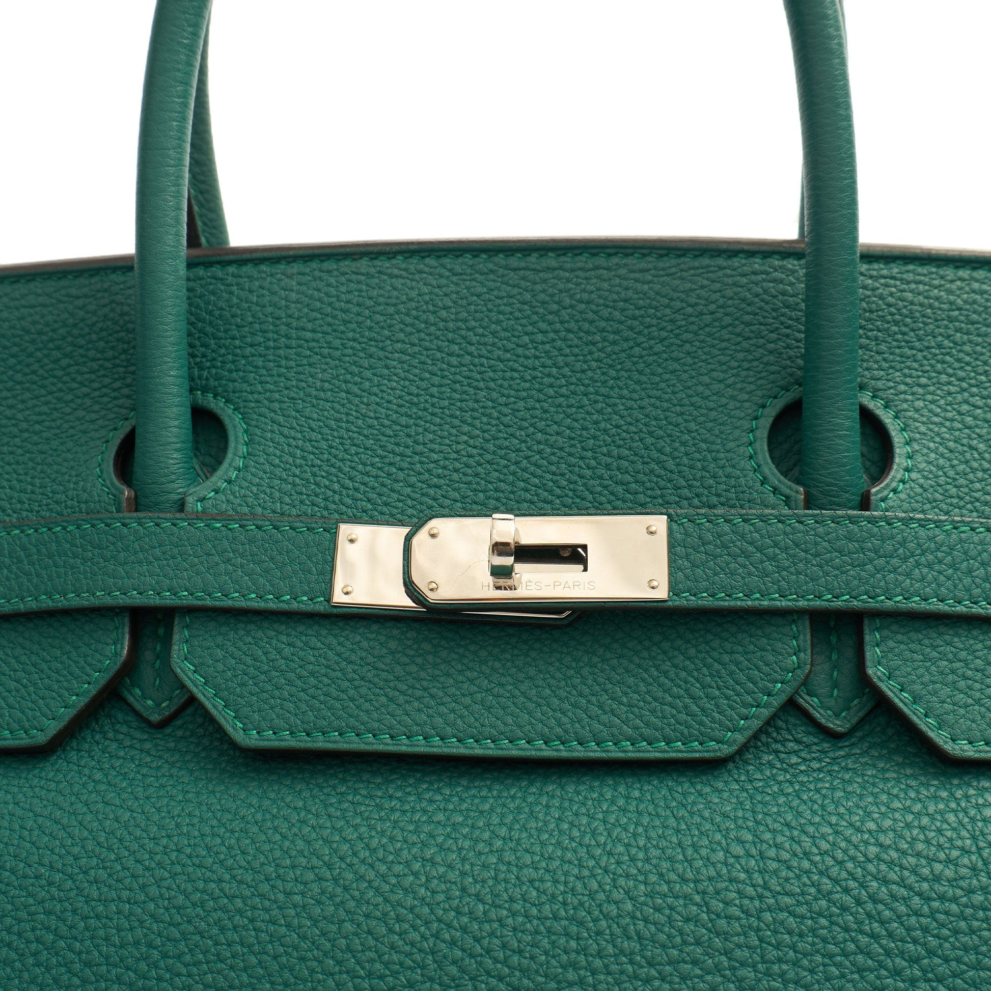 Hermes Birkin 40 in Malachite, Togo Leather — Side View