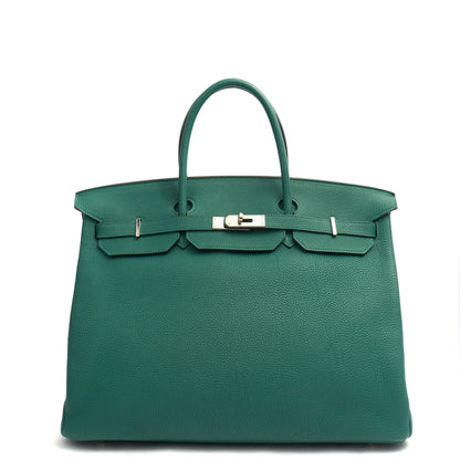 Hermes Birkin 40 in Malachite, Togo Leather — Front View