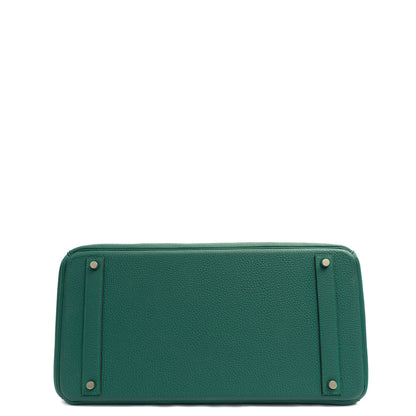 Hermes Birkin 40 in Malachite, Togo Leather — Detail View