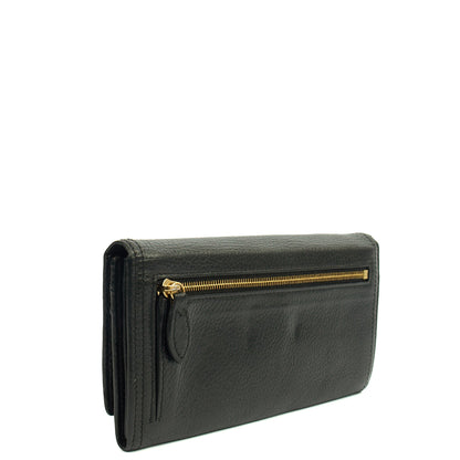 Mulberry Purse Daria Continental Wallet in Black, Leather — Back View